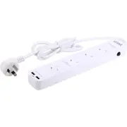 Crest Overload Power Board 4 Socket 2 USB 1.2M