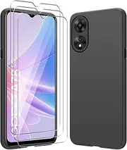 [Electro-weideworld] Case for Oppo A78 5G + [3 Pack] Screen Protector, Ultra Thin Shockproof Soft TPU Protective Case Cover for Oppo A78 5G