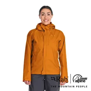 【RAB】Downpour Eco Jacket 透氣防風防水連帽外套 女款 橙橘 #QWG83