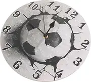 KOMBIUDA Funny 3D Gear Battery Operated Digital Wall Clock for Bedroom Football Design
