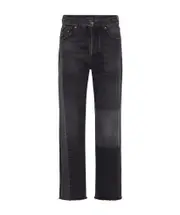 Valentino Patchwork-Detailed Tapered Jeans 27,28,29 Black
