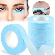 EBANKU 6 Rolls Breathable Blue Eyelash Extension Tape - Micropore Fabric Under Eye Tape for Lash Extension Supply
