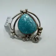 Native American Kingman Turquoise Contemporary Ring, Size 6