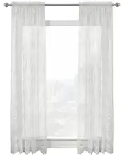 Habitat Mona Lisa Rod Pocket Curtain Panel Window Dressing 56x84 White