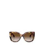 Tiffany Co. Square Frame Sunglasses 55 spotted Havana brown