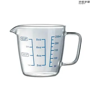 耐熱高硼硅玻璃量杯帶刻度兒童牛奶杯微波爐量水杯透明刻度杯杯子