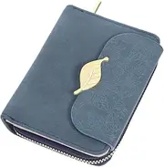 [GLSTOY] Ladies Short Wallet Pu Leather Purse Zipper Closure Perfect for Organizing Cards Cash