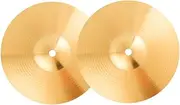 Kisangel 2Pcs Brass Replacement Drum Cymbals for Jazz and Percussion High Grade Shock Sound Quality for Beginners and Drum Kit Accessories