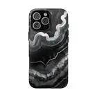 Black Silver Geode Agate Rock - Phone Cover Case for iPhone | Galaxy | Pixel
