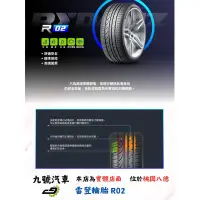 在飛比找蝦皮購物優惠-【九號汽車】雷登輪胎 RYDANZ R02 205/45/1