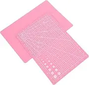 2pcs Dual Sided Craft Cutting Mat Durable Self Healing PVC Board with Lines for Sewing Quilting and Scrapbooking Pink