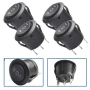 4Pcs Momentary Boat Rocker Switch 3 Pin 3 Position Black Easy Installation