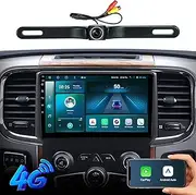 9 inch Car Stereo Radio for Dodge Ram 1500 2013-2018, Android 13 Touch Screen with Wireless CarPlay, Android Auto, 1080P Backup Camera,GPS Navigation,SWC,FM,DSP,Bluetooth ((Auto AC) 4G+64G)