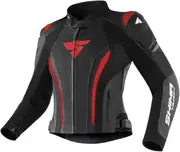 SHIMA Miura 2.0 Ladies Motorcycle Leather Jacket, black-red, Size 34 for Women Black Red