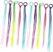 VICASKY 10pcs Ponytail Extensions for Synthetic Hair Pieces Gradient Colors for Parties and Everyday Wear Skin Friendly Hair Accessories