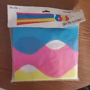 Vintage Windsock NOS 1986 60" Go Fly A Kite Color Wave No. 4776 Pride Flag