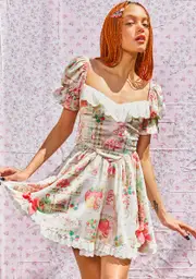 [Dolls Kill X Strawberry Shortcake] Tea For Two Mini Dress