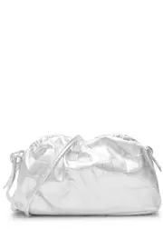 Mansur Gavriel Cloud Mini Crocodile-effect Leather Clutch - Silver ONE SIZE
