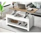 Coffee Table Lift up Top Laptop Desk Hidden Storage Shelf Wood