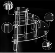 Clear Acrylic Display Stand 3 Tier Risers - Cupcakes Target Birds Home Decor