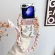 SAMSUNG Luken 韓國奢華復古法式花盒帶圍巾手鍊適用於三星 Galaxy Z Flip3 5G Z Flip4