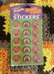 1994, NOS, Thanksgiving, stinky stickers, scratch and sniff, clove scent T-931