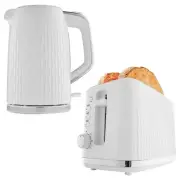 Electric Kettle & Toaster SET Combo Deal White Toaster and Kettle Teapot Jug