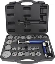 24 Pieces Pneumatic Brake Caliper Tool Set with Case, Air Powered Brake Piston Wind Back Tool, Brake Caliper Wind Back Tool Professional Brake Tool for Repair Brake Pad