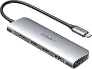 UGREEN Revodok 106 USB C Hub 6 in 1 Type C Adapter with 4K HDMI, 3 USB 3.0 Ports, SD/TF Card Reader Compatible with PC, MacBook Air, iPad, iPhone 16 Pro Max Silver