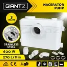 Giantz Macerator Sewerage Pump Waste Water Marine Toilet Disposal Unit Laundry