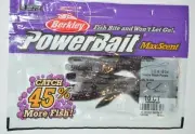 berkley powerbait maxscent flat worm 3.6" smoke black purple drop split shot