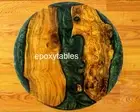 Epoxy Coffee Table, Green Solid Resin Hallway Center Sofa Furniture Table Decor