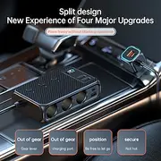 Car Cigarette Lighter Adapter Splitter 9 in 1 Cigarette Lighter USB Charger 3 Socket USB C Car Charger Adapter with Voltmeter 12V/24V Plug Outlet Fast Charging