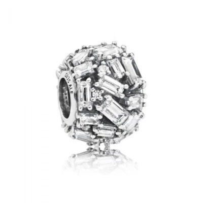 Pandora Sterling Silver With CZ Chiselled Elegance Bead Charm 797746CZ
