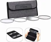 JJC Neoprene Foldout Filter Pouch Filter Protect Case Bag Holder Wallet for 4 UV CPL ND Filters up to 82mm Thread