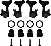 Yootones 4Pcs Sealed Bass Tuning Pegs Machine Heads 2R2L Compatible with Electric Bass Tuners Replacement Parts (Black)