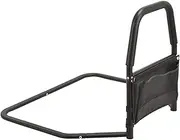 Black Bedside Hand Guard with Storage Pocket, Compact Metal Bed Rail for Elderly/Seniors Adults, Easy to Get in or Out of Bed Safely