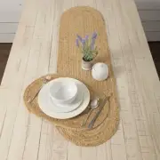 VHC Brands Placemats Natural Jute Farmhouse 12x18 Set of 6 Oval Kitchen Decor