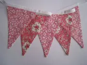 Bunting/flags Fabric Pink floral Present Gift Party Shower Wedding girl