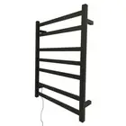 Matt Black Heated Towel Rail & Ladder - Square