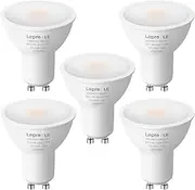 [Lepro] GU10 LED Bulbs, Warm White 2700K LED Light Bulbs, 4W 345lm Energy Saving GU10 Bulbs, 32W Halogen Spotlight Equivalent, 100° Beam Angle, Non Dimmable, AC 220-240V, Pack of 5