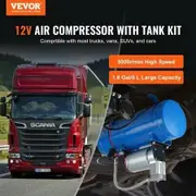 12V Air Compressor with Tank 1.6 Gallon/6 L, Train Horn Air Compressor, 120 psi Working Pressure Onboard Air Compressor System for Train Air Horns, Inflating Tires, Air Mattresses
