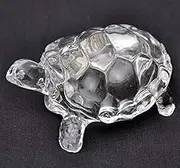 Petrichor Fengshui Vastu Original Clear Crystal Turtle for Peace & Prosperity (Medium)