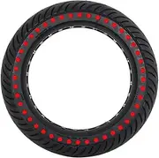8.5inch Solid Tire Compatible With Xiaomi M365 Pro 1S Electric Scooter MI 3 Honeycomb Shock Absorber Damping Durable Wheel(Wave point red)