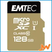 Emtec MicroSD Memory Card 128GB C10 With SD Adapter Gold