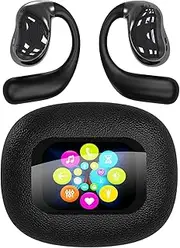 Instant translator headphones, LCD touch screen, real-time translator, instant translation headset with open back, support 144 languages and 4 translation modes (black)