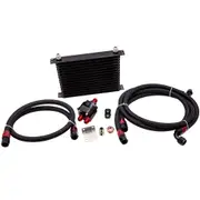 [MaXpeedingrods] 15 Row AN10 Engine Oil Cooler + 3/4-16 and M20 x 1.5 Filter Relocation Adapter Kit