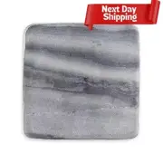 Silver Marble Coasters Thirstystone Stone Cup Holders with Silver Rim, Set of 4