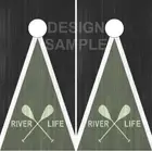 River Life Paddles Olive LAMINATED Cornhole Wrap Bag Toss Skin Decal Sticker