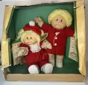 Vintage 1985 Cabbage Patch Kids Twins Toy Set Blond Hair Single Tooth *No Box*